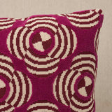 Schumacher Magenta 16" x 12" Le Moderne Cut Velvet Pillow