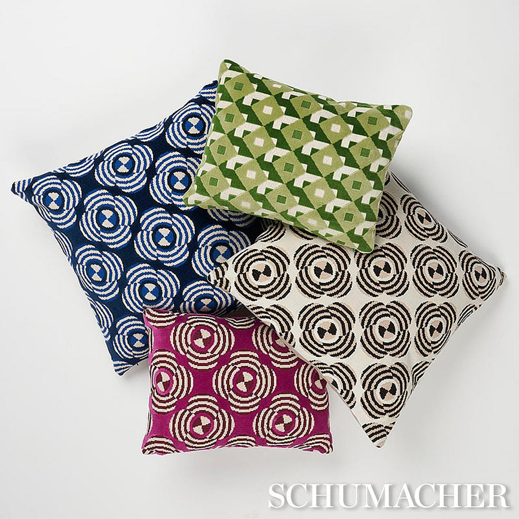 Schumacher Le Moderne Cut Velvet Magenta 16" x 12" Pillow