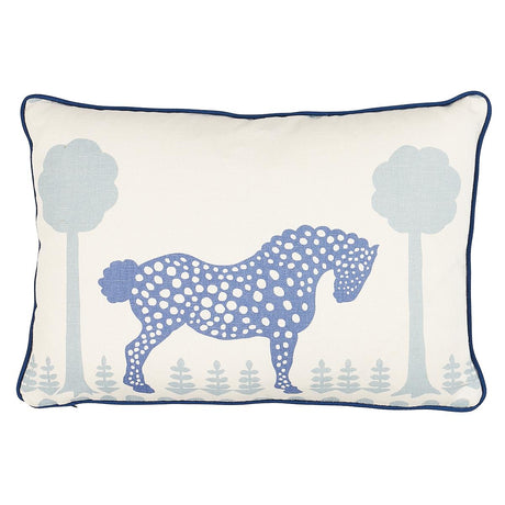 Schumacher Polka Dot Pony Blue 18" x 12" Pillow