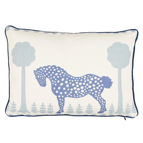 Schumacher Polka Dot Pony Blue 18" x 12" Pillow