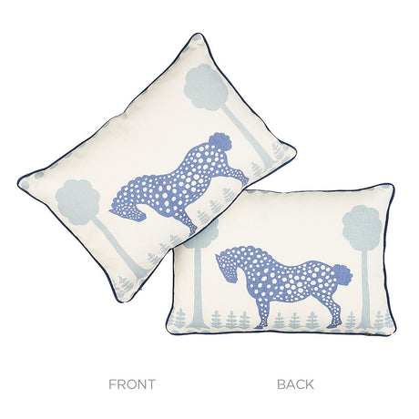 Schumacher Polka Dot Pony Blue 18" x 12" Pillow