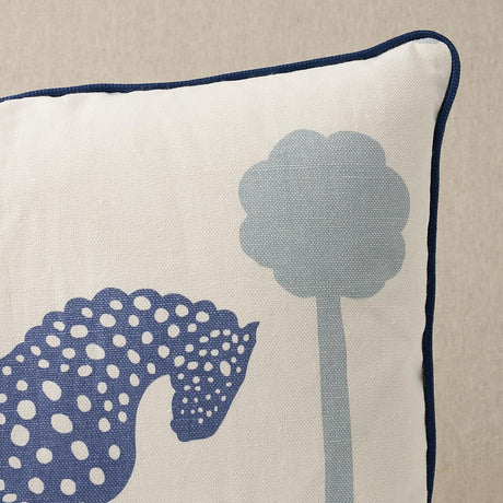 Schumacher Polka Dot Pony Blue 18" x 12" Pillow