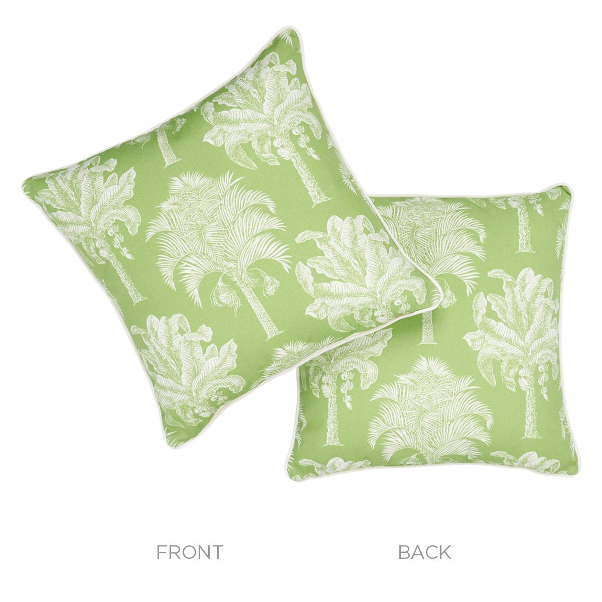 Schumacher Green 22" x 22" Grand Palms I/O Pillow