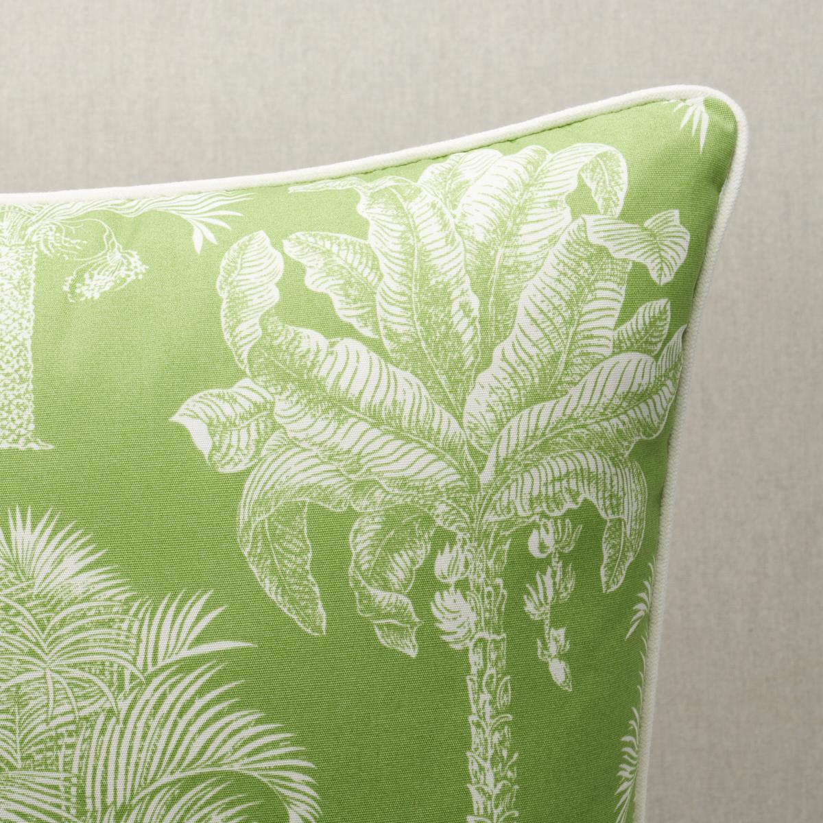 Schumacher Green 22" x 22" Grand Palms I/O Pillow