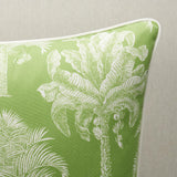 Schumacher Grand Palms I/O Green 22" x 22" Pillow