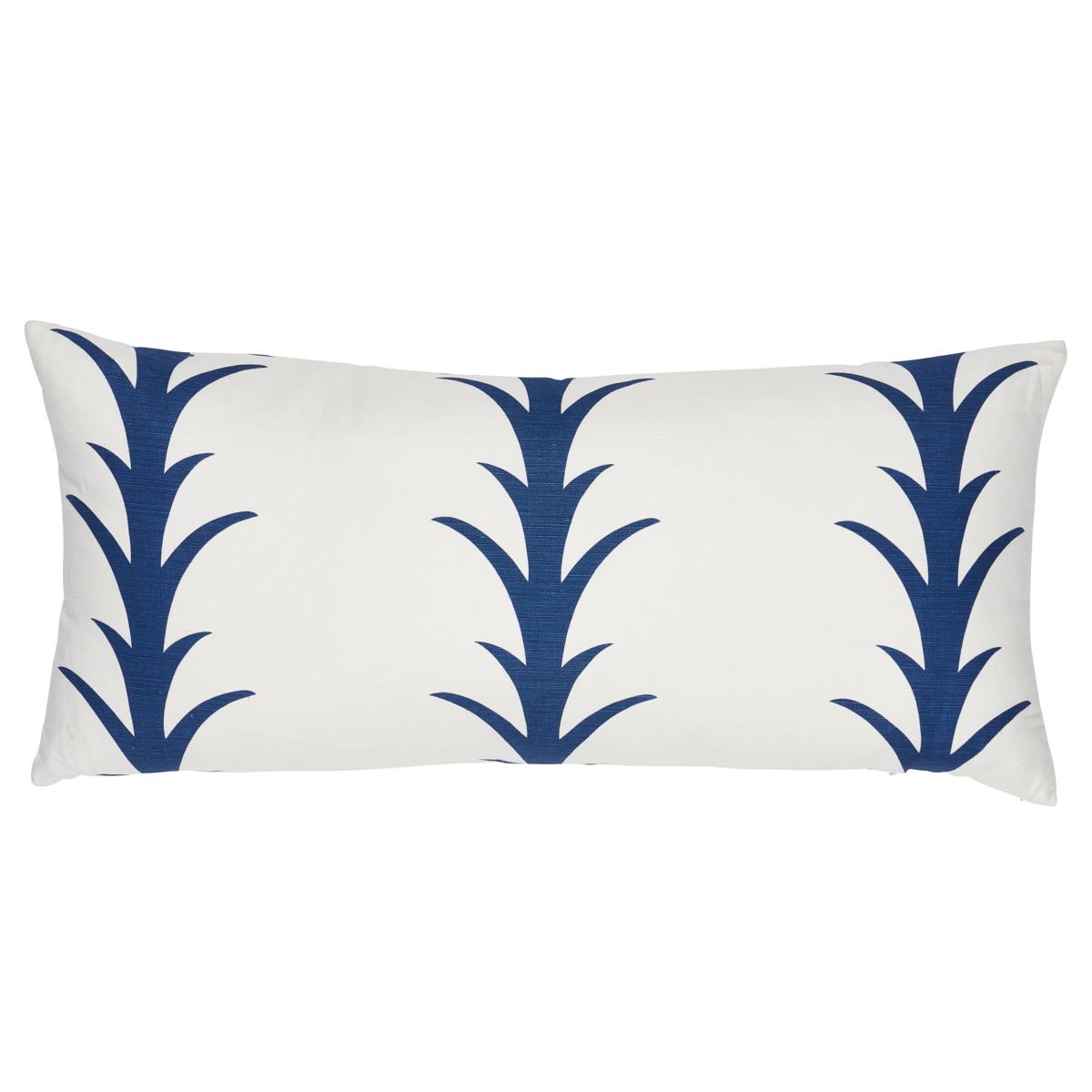 Schumacher Navy 30" x 14" Acanthus Stripe Pillow