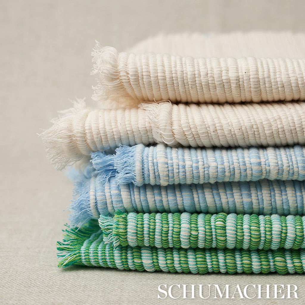 Schumacher Zeta Handwoven Texture Green Fabric