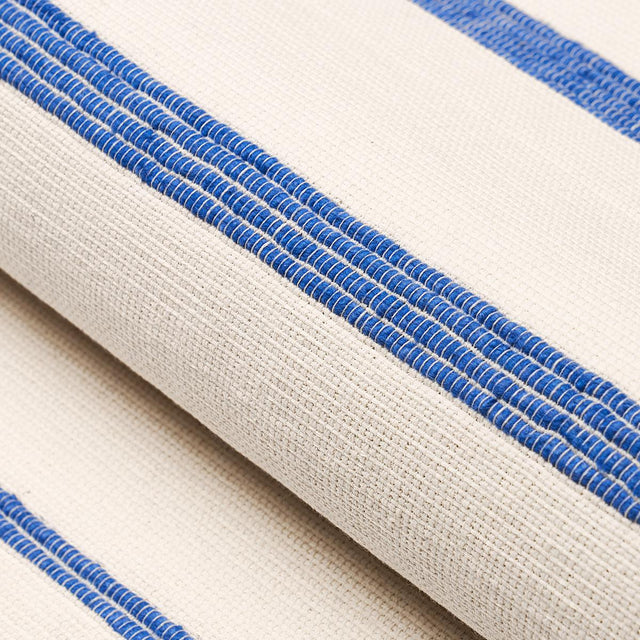 Schumacher Cambaya Handwoven Stripe Blue Fabric