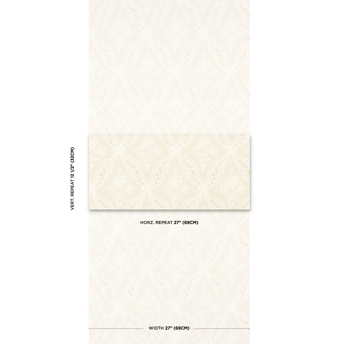 Schumacher Cosette Lace Sand Wallpaper