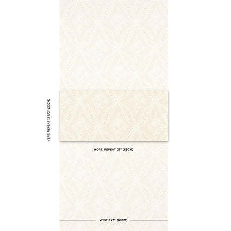 Schumacher Cosette Lace Sand Wallpaper