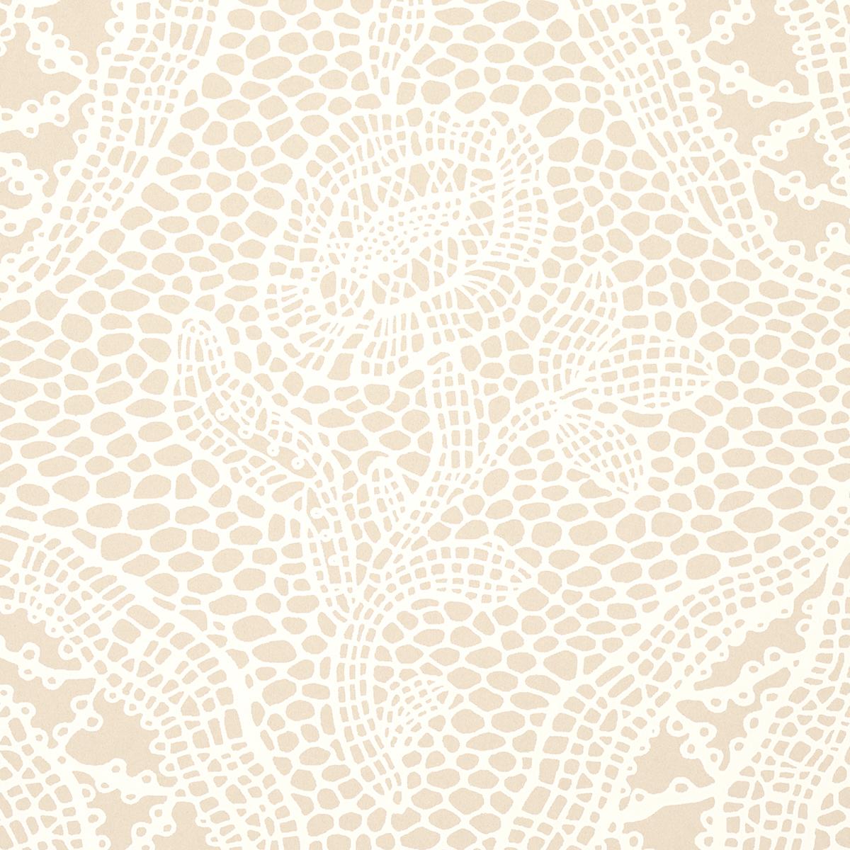 Schumacher Cosette Lace Sand Wallpaper