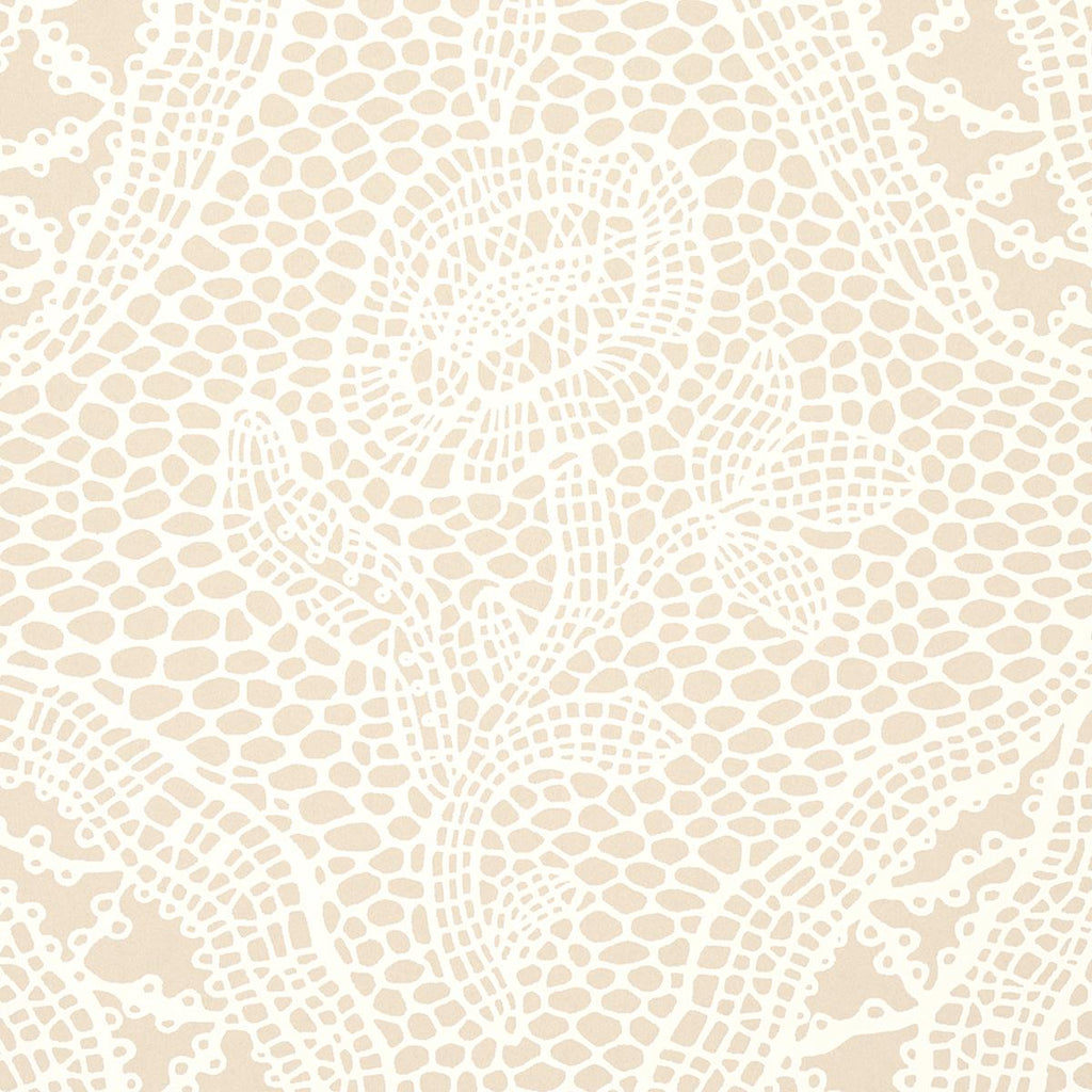 Schumacher Cosette Lace Sand Wallpaper