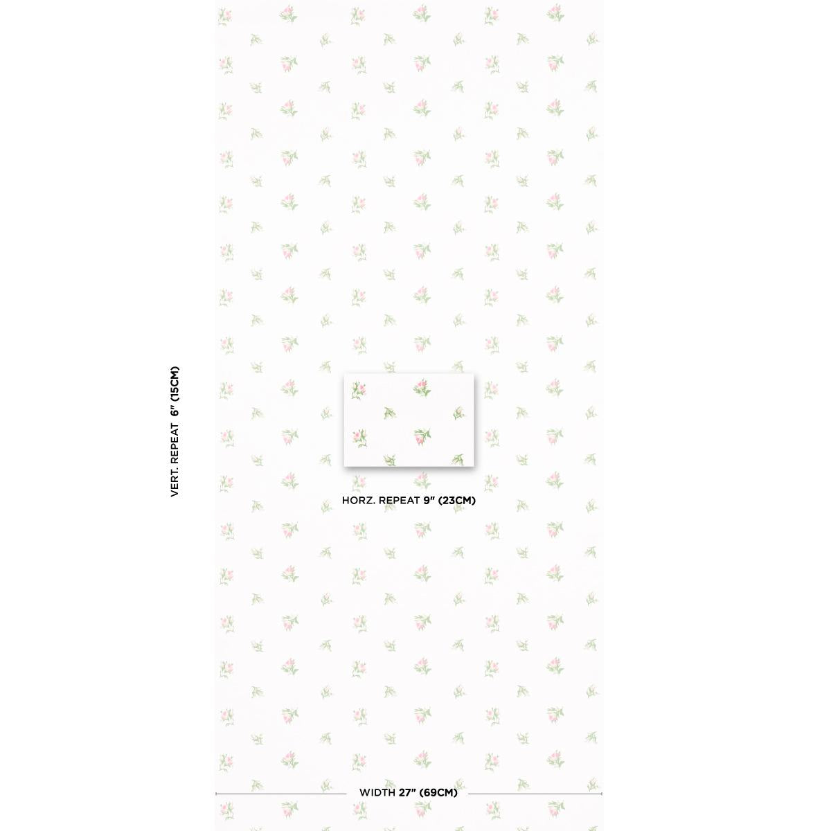 Schumacher Margie Floral Rose Wallpaper