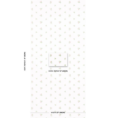 Schumacher Margie Floral Rose Wallpaper