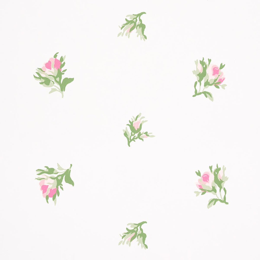 Schumacher Margie Floral Rose Wallpaper