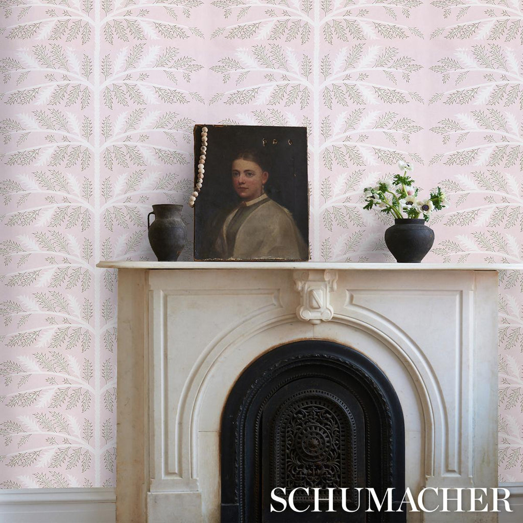 Schumacher Thistle Rose Wallpaper