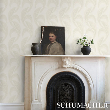 Schumacher Banana Leaf Ivory Wallpaper