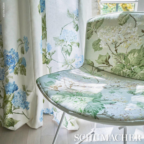 Schumacher Summer Hydrangea Celadon Fabric