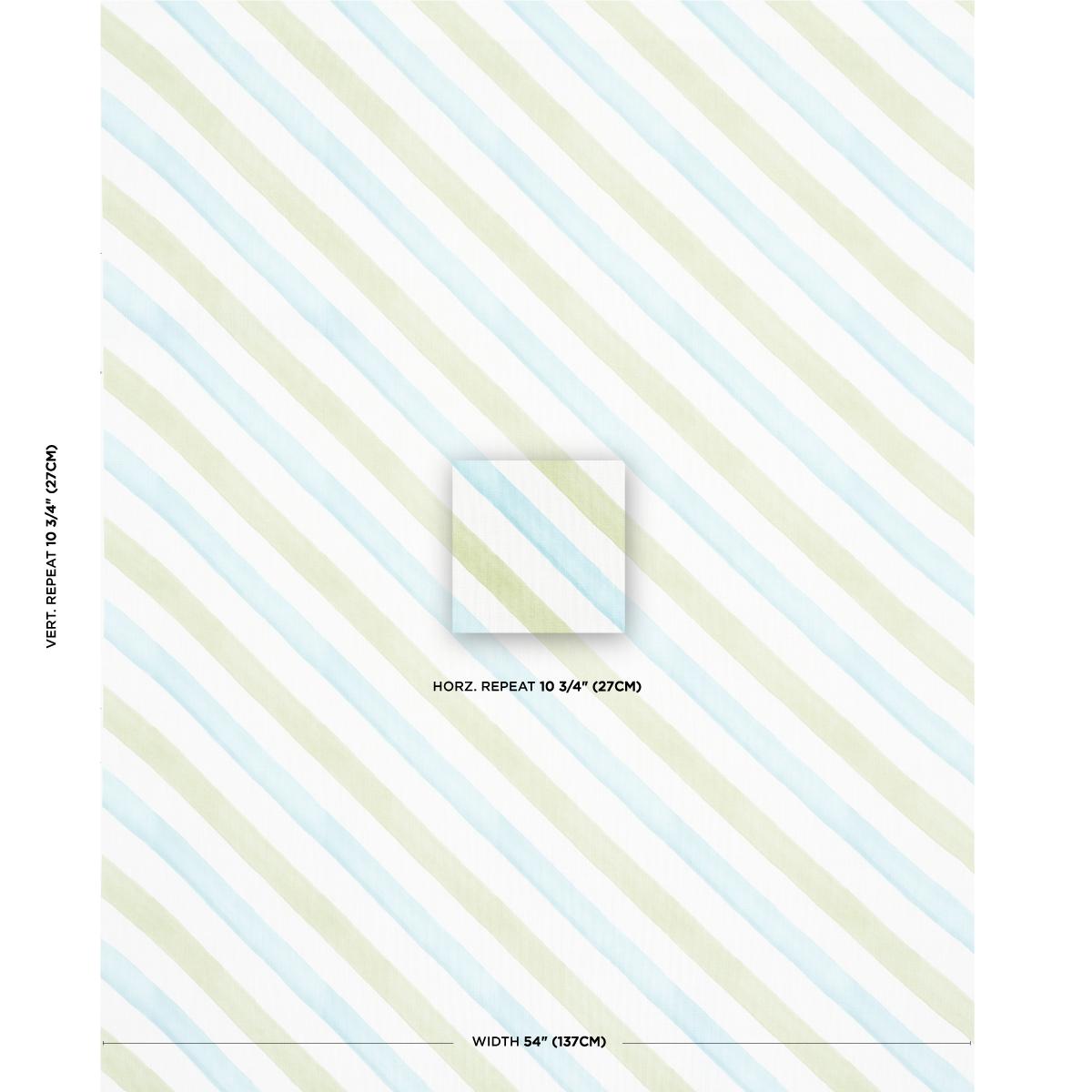 Schumacher Seaside Stripe Indoor/Outdoor Kiwi Fabric