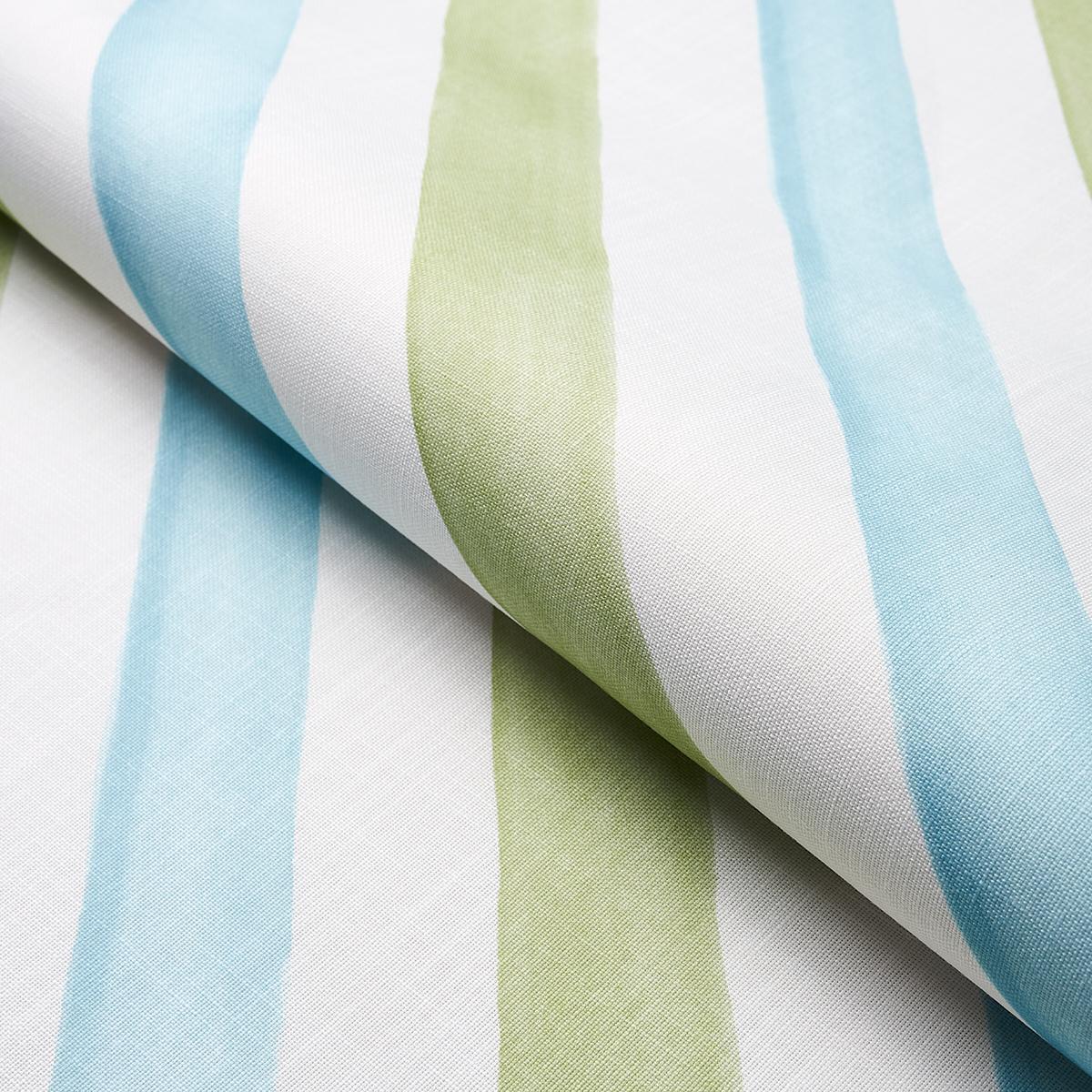 Schumacher Seaside Stripe Indoor/Outdoor Kiwi Fabric