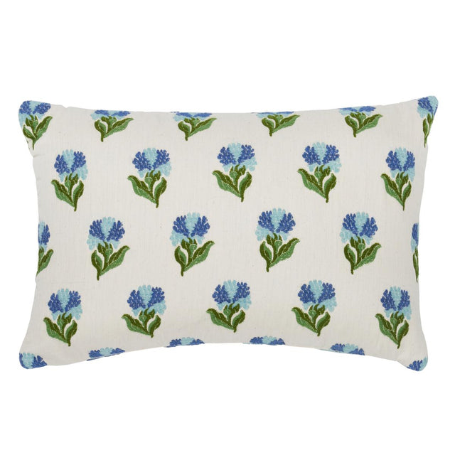 Schumacher Cornflower 18" x 12" Rosina Floral Pillow