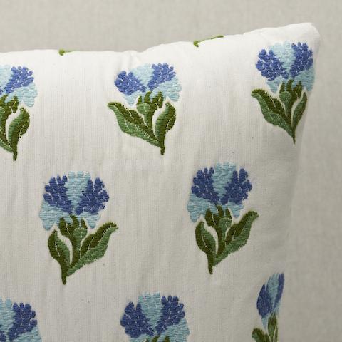 Schumacher Cornflower 18" x 12" Rosina Floral Pillow