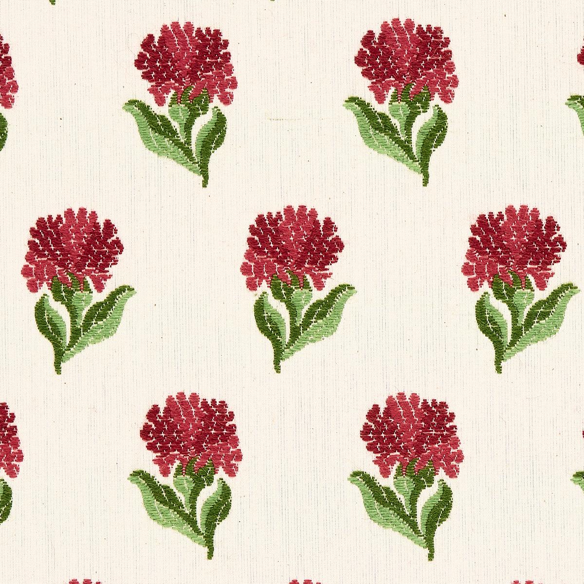 Schumacher Rosina Floral Garnet Fabric