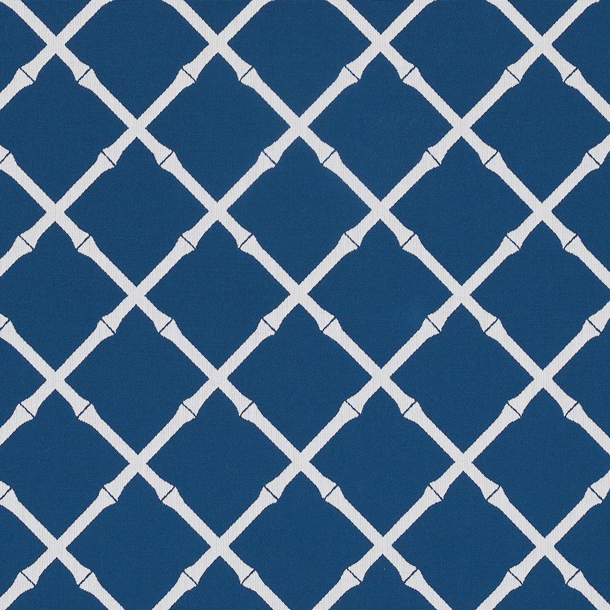 Schumacher Bamboo Trellis Indoor/Outdoor Navy Fabric
