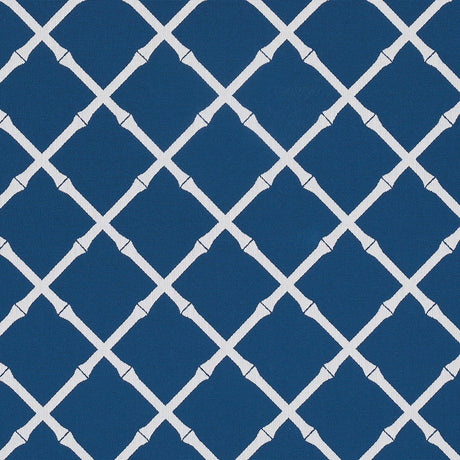 Schumacher Bamboo Trellis Indoor/Outdoor Navy Fabric
