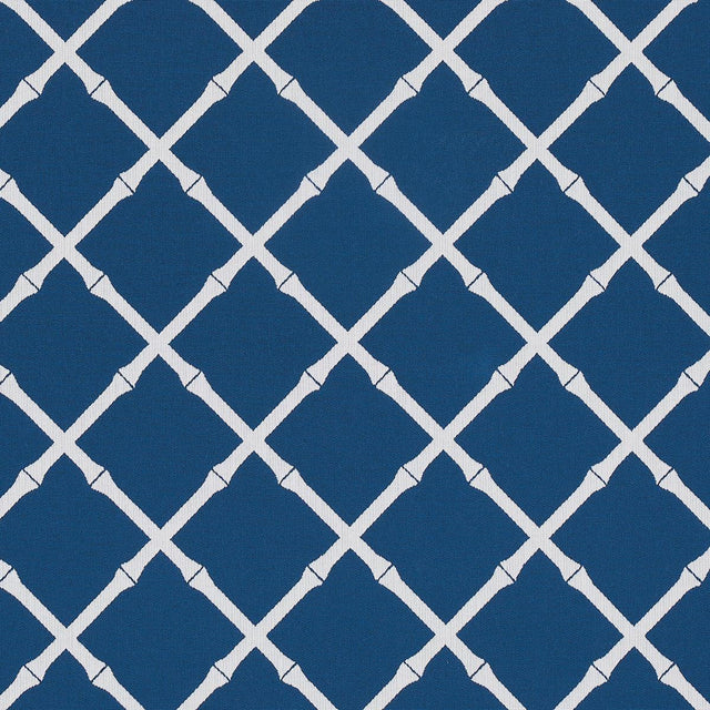 Schumacher Bamboo Trellis Indoor/Outdoor Navy Fabric