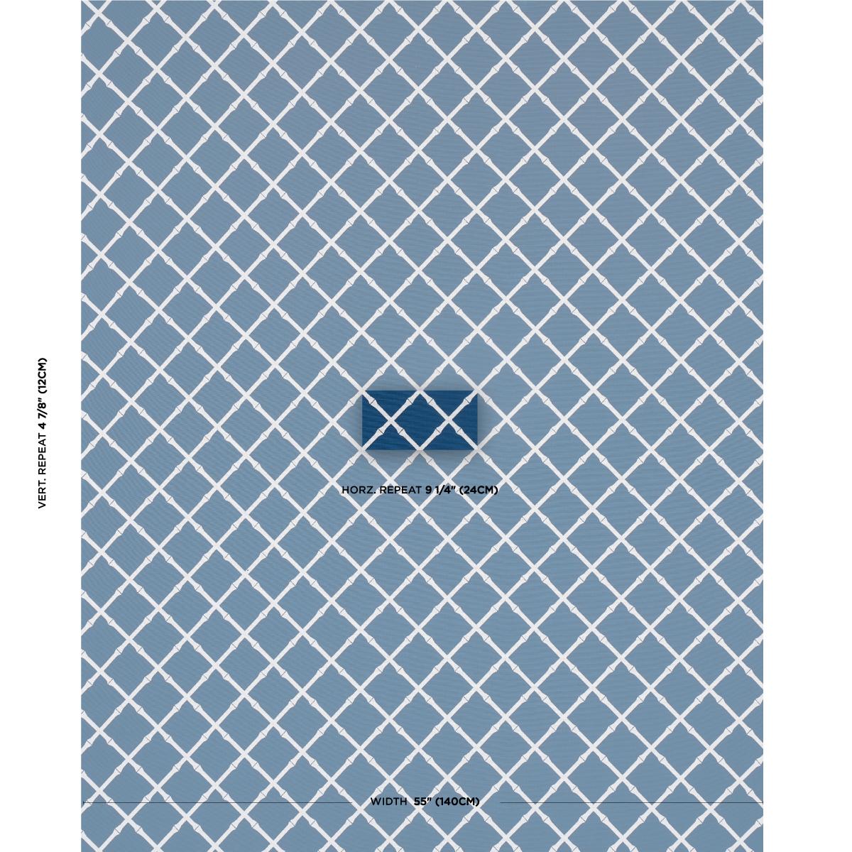 Schumacher Bamboo Trellis Indoor/Outdoor Navy Fabric