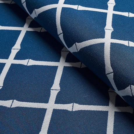 Schumacher Bamboo Trellis Indoor/Outdoor Navy Fabric