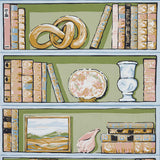 Schumacher Natalies Library Celadon Wallpaper
