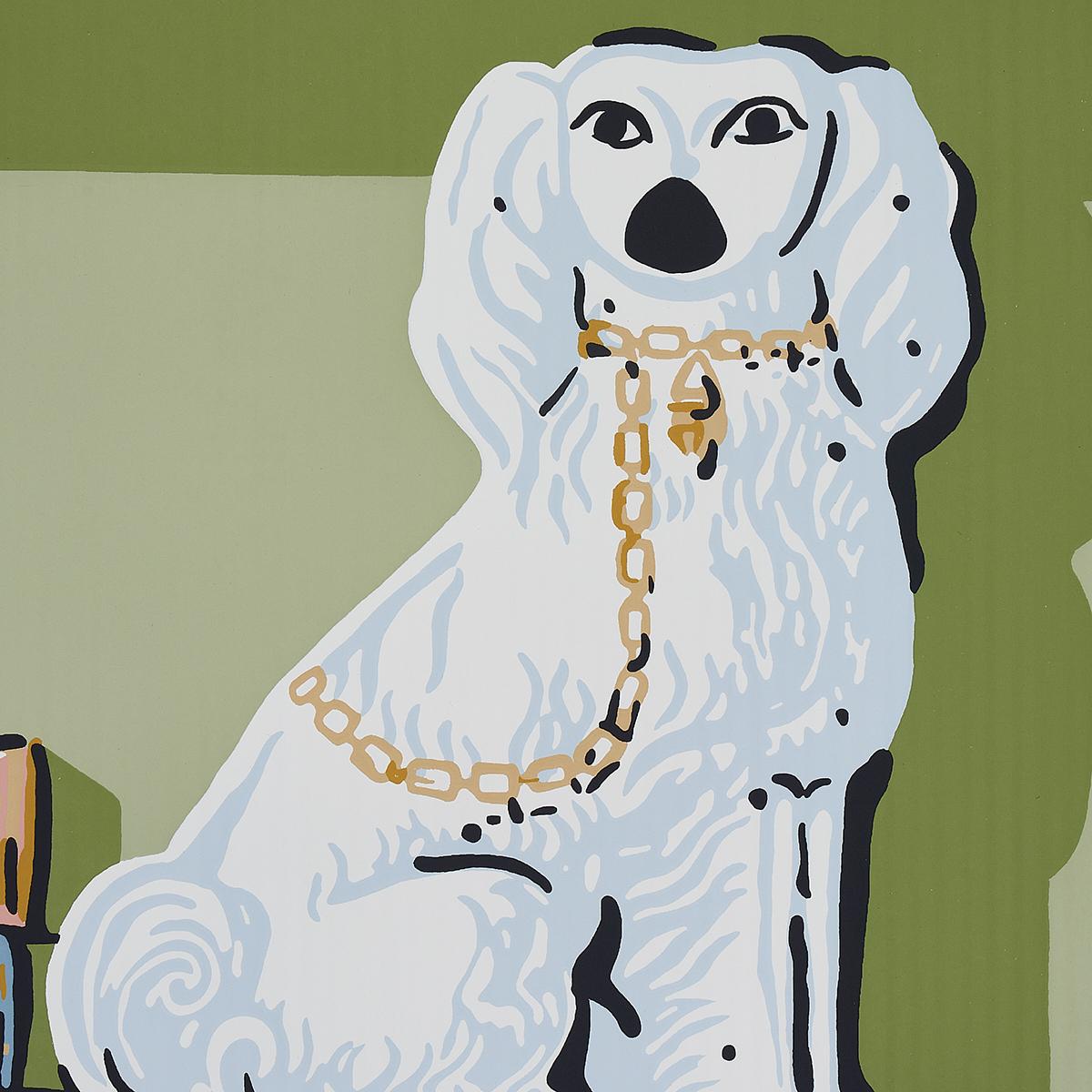 Schumacher Natalies Library Celadon Wallpaper