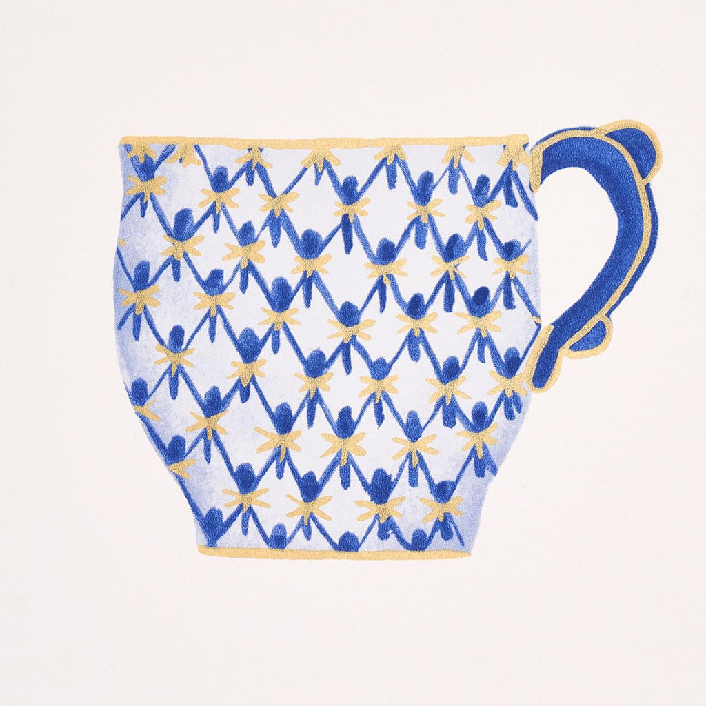 Schumacher Onie'S Teacups Porcelin Wallpaper