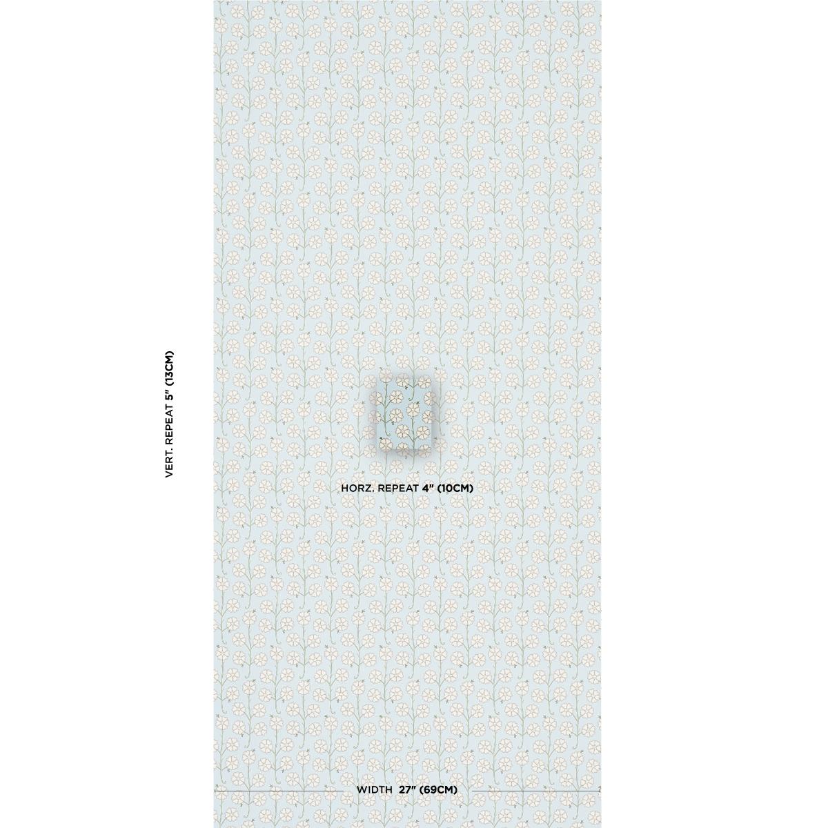 Schumacher Gardenia Egg Blue Wallpaper