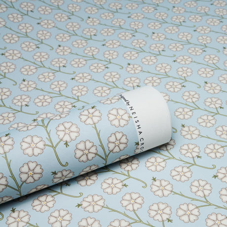 Schumacher Gardenia Egg Blue Wallpaper
