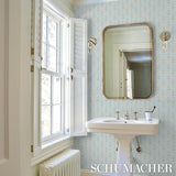 Schumacher Gardenia Egg Blue Wallpaper