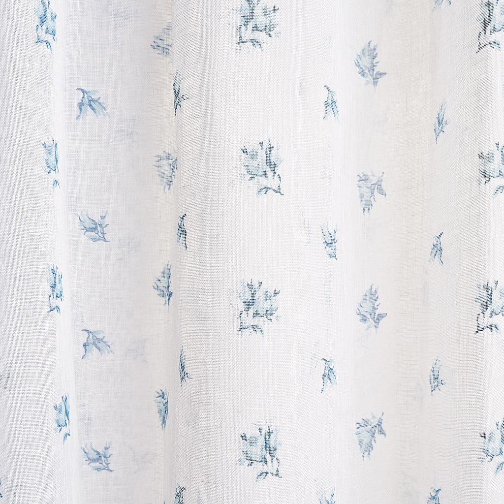 Schumacher Margie Floral Sheer Soft Blue Fabric