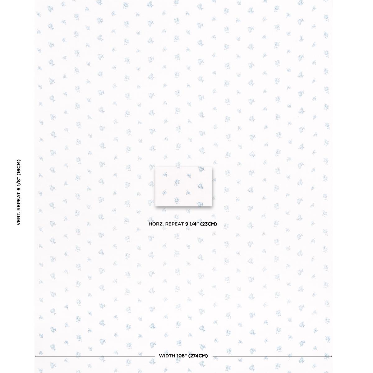 Schumacher Margie Floral Sheer Soft Blue Fabric