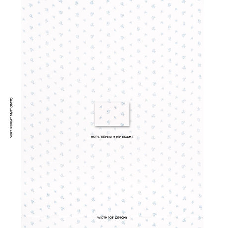 Schumacher Margie Floral Sheer Soft Blue Fabric