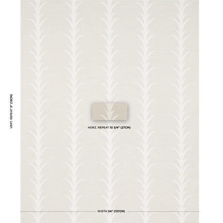 Schumacher Acanthus Stripe Natural Fabric