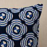 Schumacher Cobalt 20" x 20" Le Moderne Cut Velvet Pillow