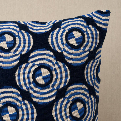 Schumacher Cobalt 20" x 20" Le Moderne Cut Velvet Pillow