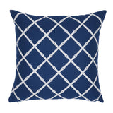 Schumacher Navy 20" x 20" Bamboo Trellis I/O Pillow