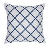 Schumacher Navy 20" x 20" Bamboo Trellis I/O Pillow