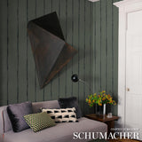 Schumacher Backdrop X Schumacher Ephemera Teal Gray Wallpaper