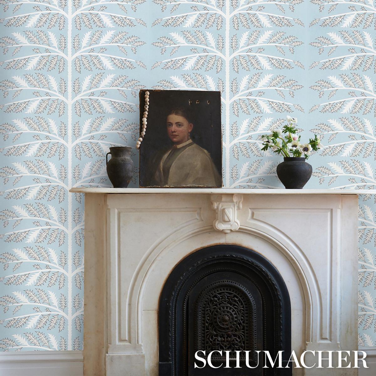 Schumacher Thistle Mineral Wallpaper