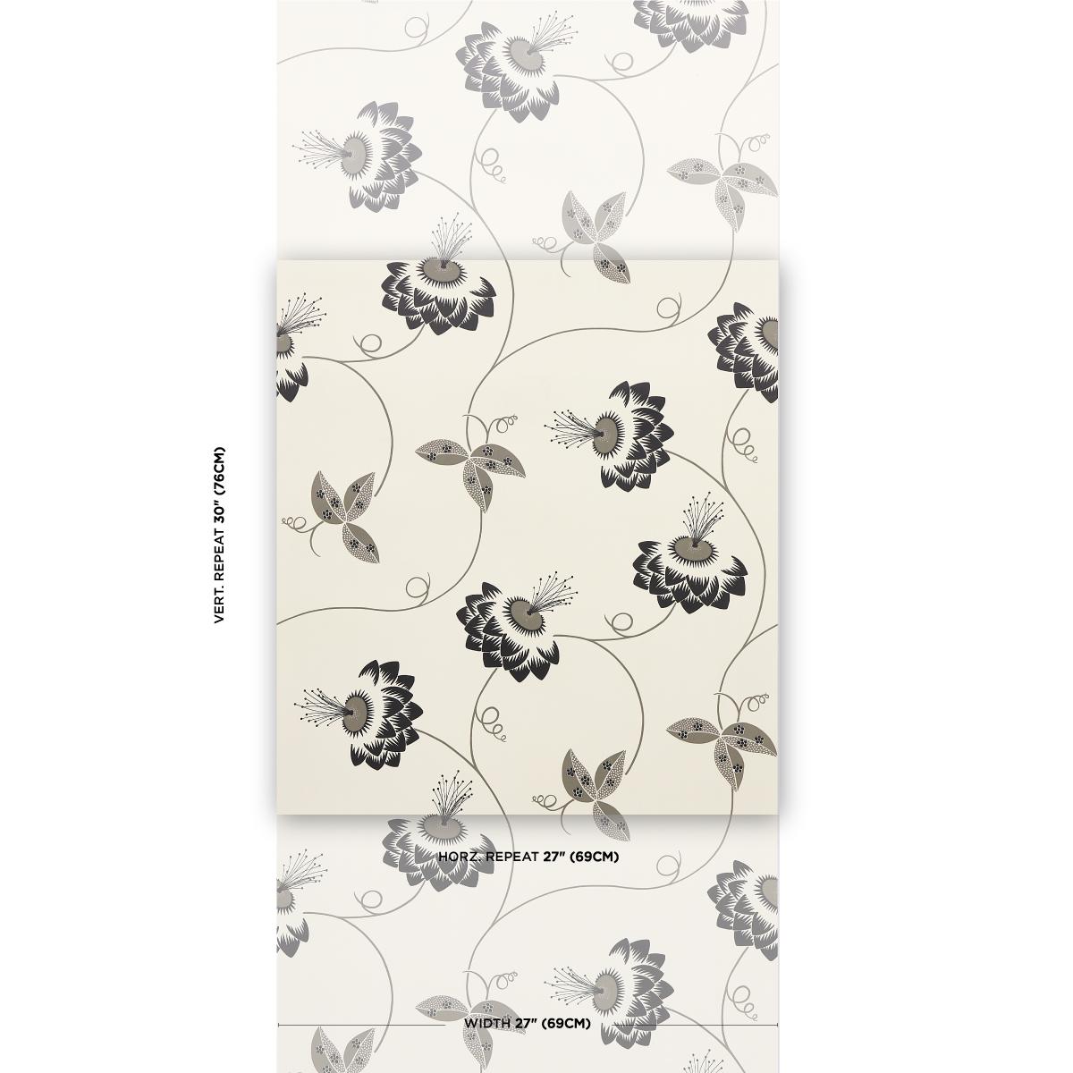 Schumacher Merlin Black & Cream Wallpaper