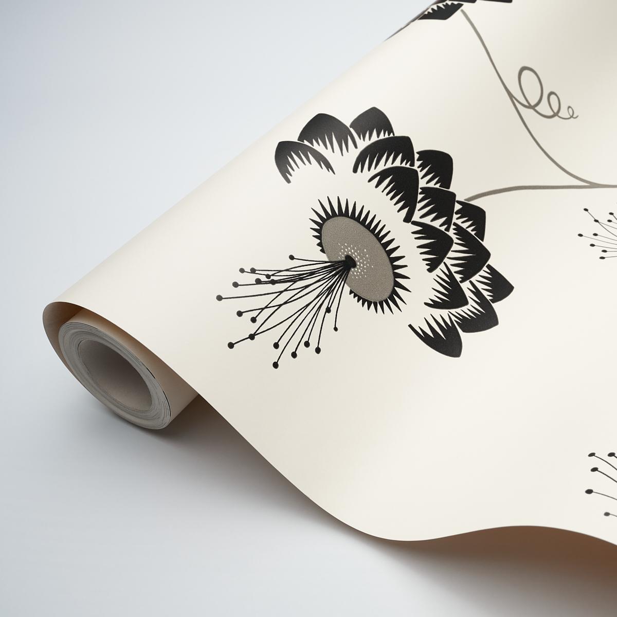 Schumacher Merlin Black & Cream Wallpaper